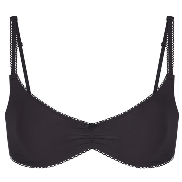 SKIMS Fits Everybody Picot SKIMPY SCOOP BRALETTE Color Onyx/Black Size Small NWT - Picture 6 of 7